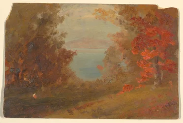 Disegno, Scena di bosco in autunno (Hudson, New York o Maine), 1860-70