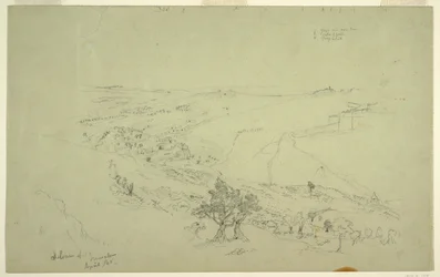 Siloam e Gerusalemme, angolo sud-orientale delle mura viste dal Monte degli Ulivi [Gerusalemme e Silwan, Gerusalemme Est, Israele]