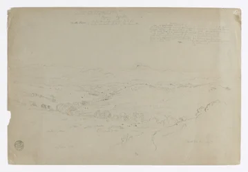 Studio.  Paesaggio con il Monte Puresé.  Schizzo.  Paesaggio.