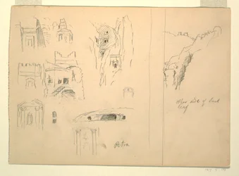 Dieci Studi di Tombe e una Veduta di Rocce, Petra, Giordania