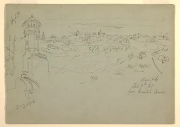 Torre a Lydda e Ramleh vista dalla Torre di Ramleh, Palestina [Ramleh, Israele]
