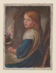 Studio di una giovane ragazza seduta, c.1870