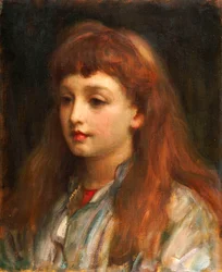 Ritratto di una giovane ragazza, testa e spalle