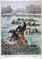 Cavalleria francese che guada un fiume, 1896