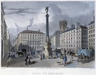 Place du Chatelet - in “Paris en 1832” di Martens