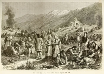 Una festa a Tebe, quella della quaresima della Vergine, che riunisce tutti gli abitanti della città e dei dintorni, ogni famiglia macella una pecora per l