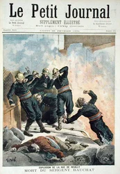 Esplosione in Rue de Reuilly e la morte del sergente Bauchat, da Le Petit Journal, 26 febbraio 1894