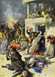 Massacro a Creta da parte dei turchi nel luglio 1896 (Incisione)