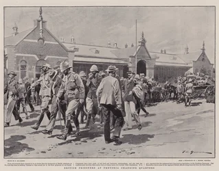 Prigionieri britannici a Pretoria che cambiano quartiere