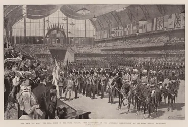 Dio salvi il re, la scena finale nel grande corteo, l