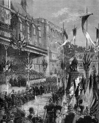 Inaugurazione della statua di Adolphe Thiers (1797-1877) in Place Thiers a Saint Germain en Laye (Saint-Germain-en-Laye), 19 settembre