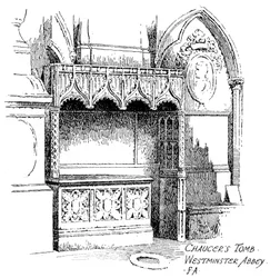 Tomba di Chaucer, Abbazia di Westminster, Londra, 1912