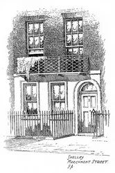 Casa di Percy Bysshe Shelley, Marchmont Street, Bloomsbury, Londra, 1912