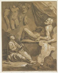 Pagina del titolo per: Abraham Bloemaert, Oorspronkelyk en vermaard konstryk tekenboek. Parte 1