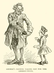 Il padre di George che prende il pagamento per i ciliegi