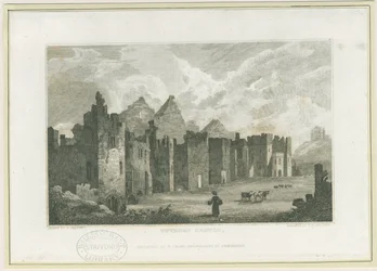Castello di Tutbury - Cortile del Castello (incisione)