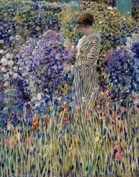 Donna in giardino, circa 1912, dipinto di Frederick Carl Frieseke