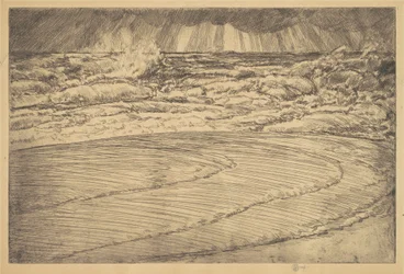 Forte mareggiata, alta marea, Easthampton, 1920