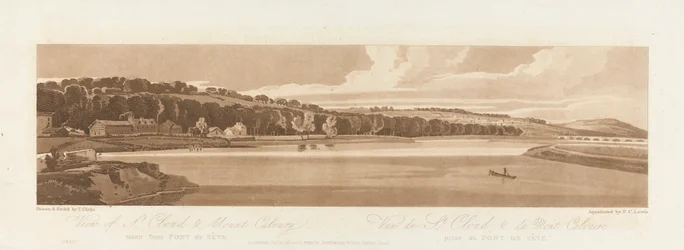 Vista di St. Cloud e Mt. Calvary presa da Pont de Seve 1802; Tavola 18 da Vedute di Parigi, il Volume Emanuel tracciamento della tavola B1981.25.2627