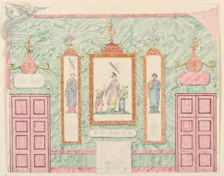 Disegno, prospetto della parete, probabilmente per la sala banchetti, Royal Pavilion, Brighton, 1815-22