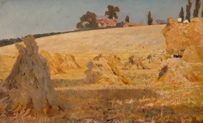 Il mais tagliato (olio su tavola)