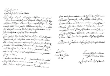 Lettera di George Frideric Handel, 1750
