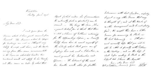 Lettera di William Pitt al Duca di Portland, 1796