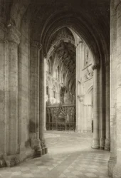Vista del coro dal transetto sud nella cattedrale di Ely