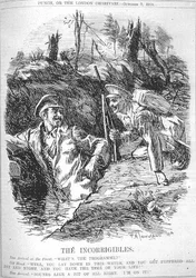 Gli incorreggibili. Nuovo arrivato al fronte; "Qual è il programma?", Vecchia mano; "Beh, ti sdrai in quest