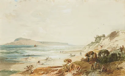 Vista di Portland e del castello di Sandsfoot, Dorset