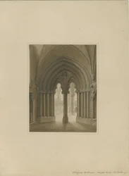 Interno della Cattedrale di Lichfield - Porta della Sala Capitolare: disegno a seppia, nd [c 1820]