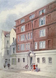Residenza di Titus Oates, Oat Lane, Città di Londra, 1845
