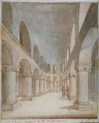 Veduta interna della Cappella di San Giovanni, Torre di Londra, c1810