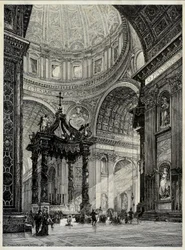 Basilica di San Pietro, Roma, Italia, vista interna, 1878