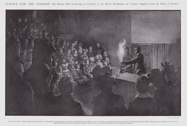Sir Robert Ball che tiene una lezione ai bambini alla Royal Institution