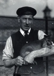 Un guardiano tiene un wallaby, ottobre 1920
