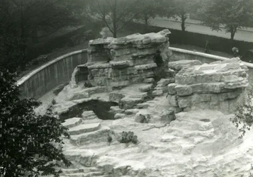 Collina delle Scimmie vista dalla cima delle Terrazze Mappin, Zoo di Londra