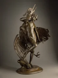 Giovane fauno e airone