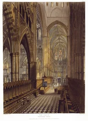 Il Coro, tavola 7 da Westminster Abbey, inciso da J. Bluck, pub. da Rudolph Ackermann, 1811