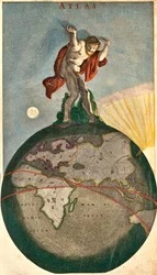 Atlante che sostiene la volta celeste, leva sulla Terra