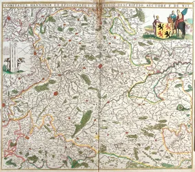 Mappa della Contea di Hainaut (Hainau) (Belgio) e dell
