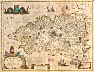 Mappa del Ducato di Bretagna, Francia