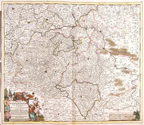 Mappa del Ducato di Sassonia, Germania