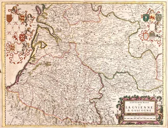 Mappa del Governo di Guyenne e Gascogne (Francia)