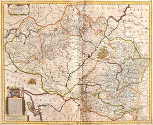 Mappa del Regno di Aragona (Spagna)