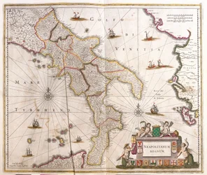 Mappa del Regno di Napoli (Italia)