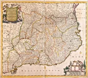 Mappa del Principato di Catalogna (Spagna)