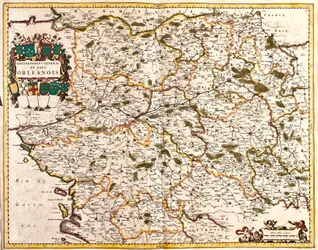 Mappa del governo generale del paese di Orléans (Francia)