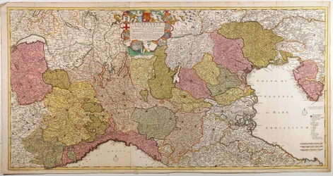 Italia settentrionale. Mappa di Frederik de Wit, incisione su rame