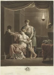 Philea disegna il ritratto del suo amato Ariston servendosi dell